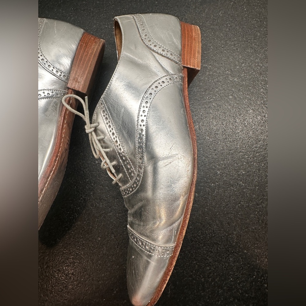 JCrew Women's Silver Oxford Shoes - Picture 6 of 7